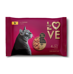 MY LOVE FLOWPACK ADULT CAT - CHICKEN 4 x 85g