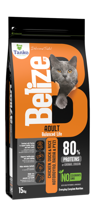 BELIZE ADULT CAT - CHICKEN, DUCK & RICE 15kg